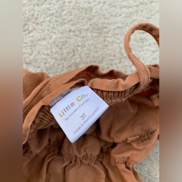 Little Co. Size 3T Linen Blend Ruffle Romper - Picture 3 of 5